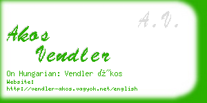 akos vendler business card